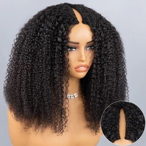 180% Density Kinky Curly V-part Wig